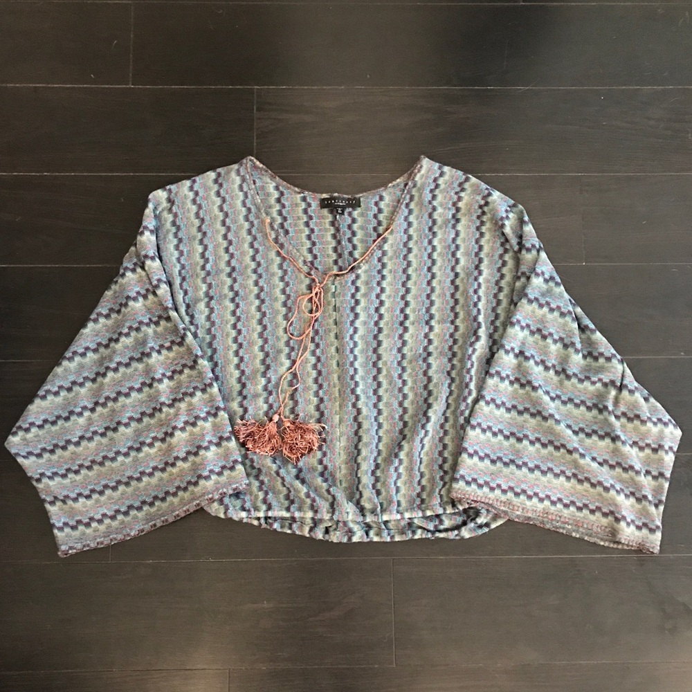 Sanctuary Aztec Tassel Knit Top